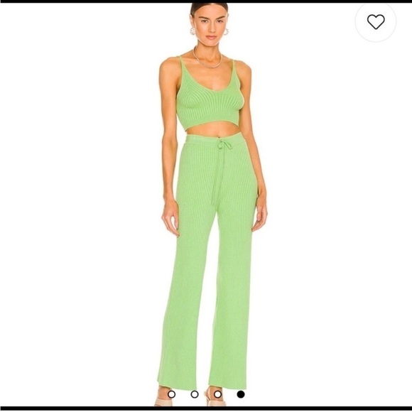 Lovers and Friends green ribbed knit Inca pant